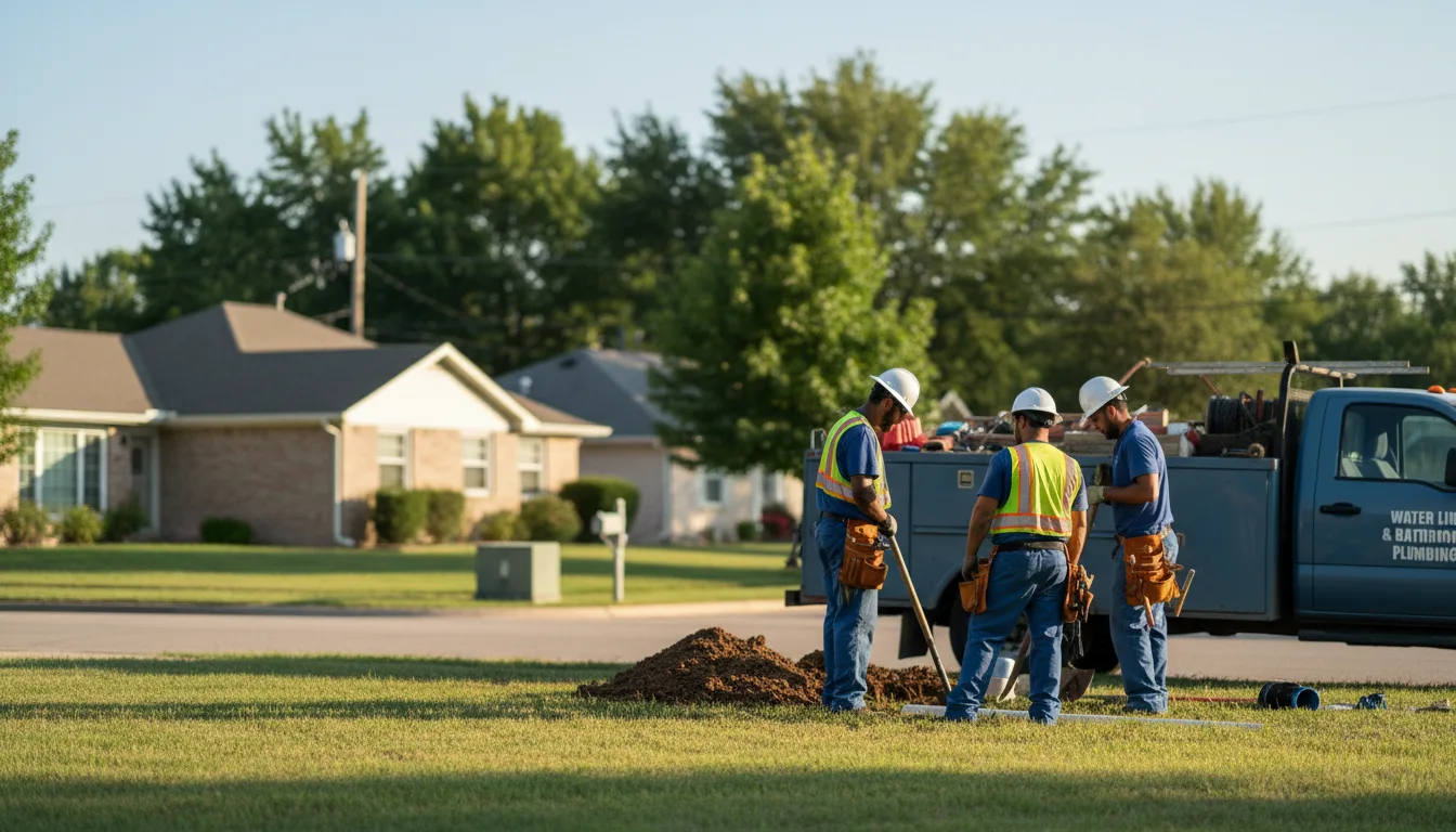 Residential water line and bathroom plumbing service in Rivervale, AR